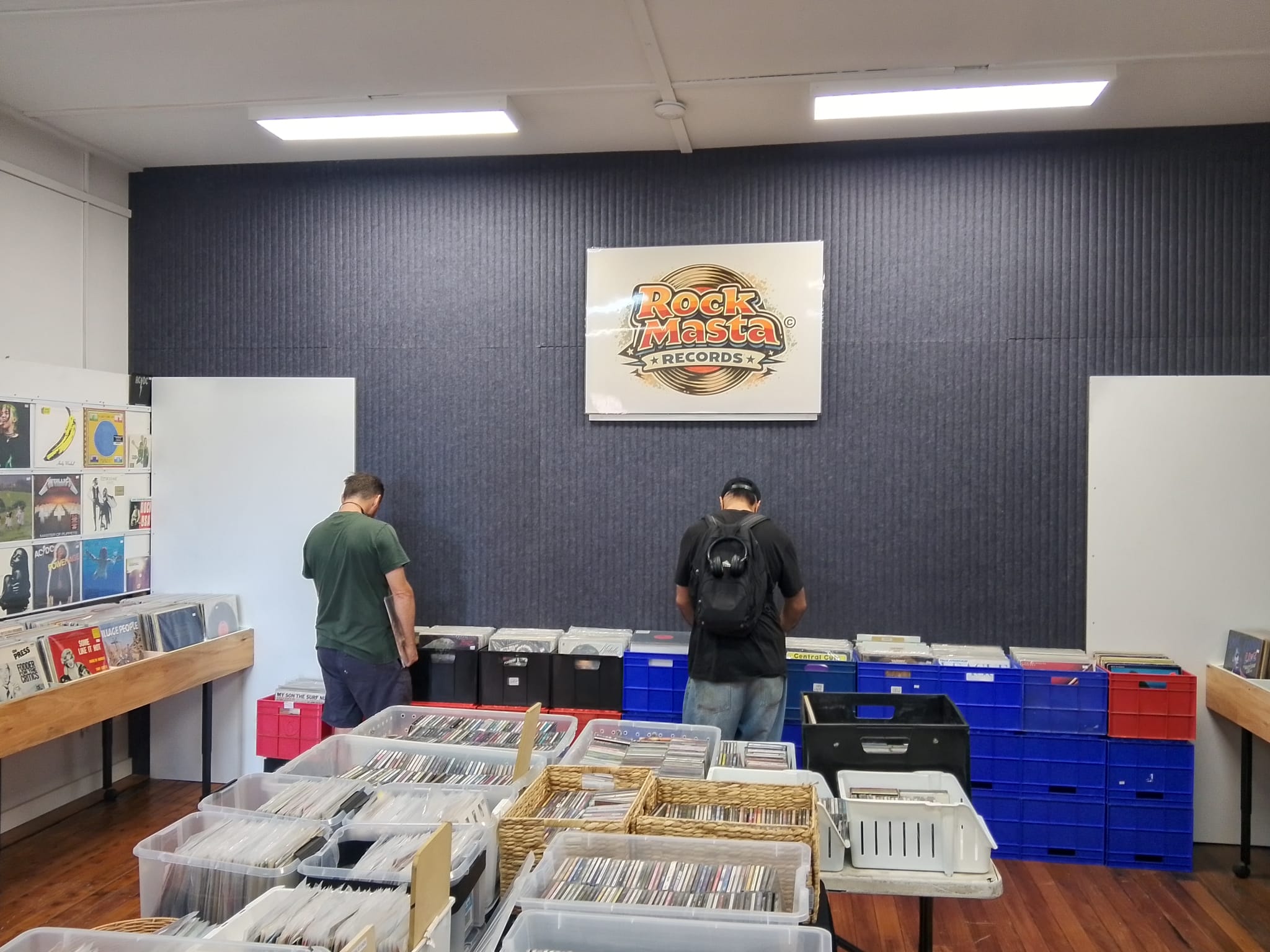 Customers browsing records inside RockMasta Records